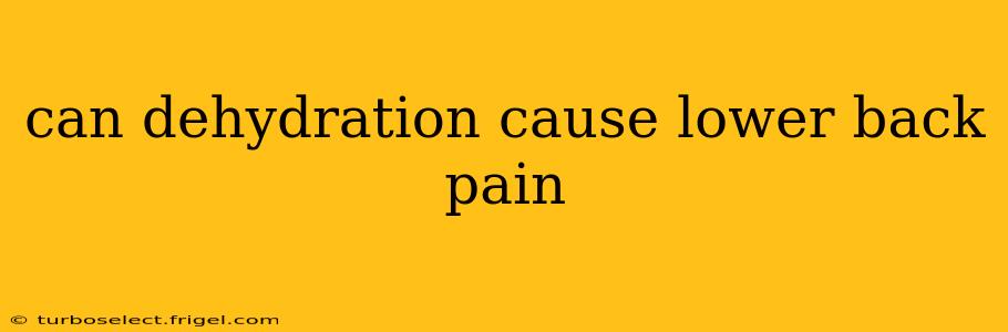 can dehydration cause lower back pain