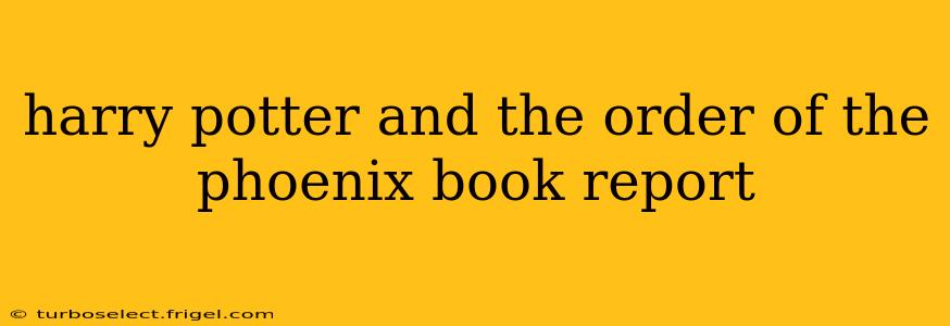 harry potter and the order of the phoenix book report