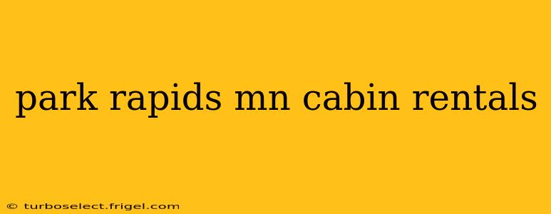 park rapids mn cabin rentals
