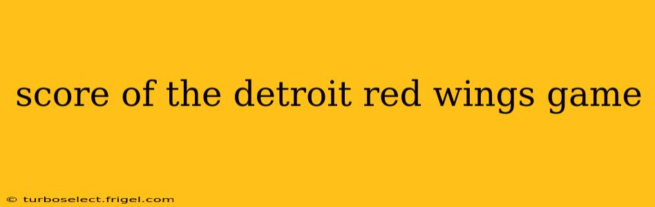 score of the detroit red wings game