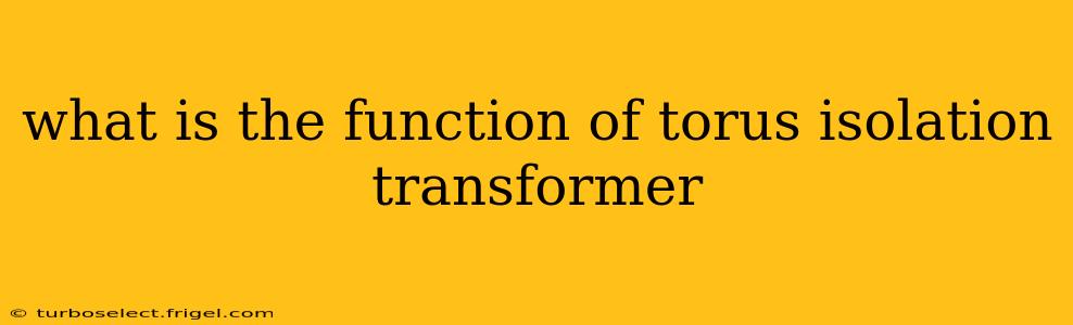 what is the function of torus isolation transformer